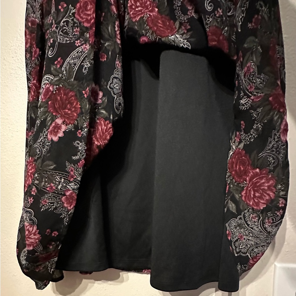 Torrid Floral Cold Shoulder Dress Black Paisley F… - image 8